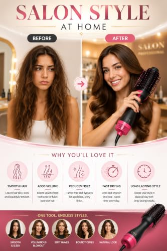 SWIREUK Spazzola Asciugacapelli e Volumizzante 4-in-1
